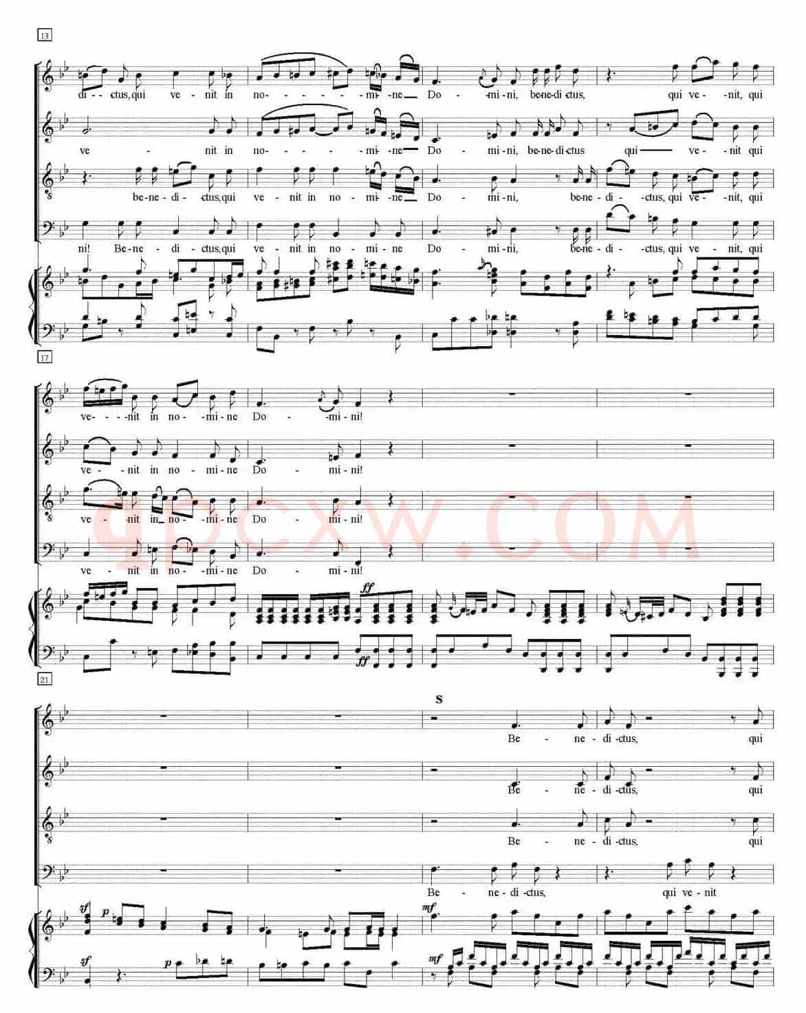 N°11 Benedictus（萨克斯四重奏+钢琴伴奏）
