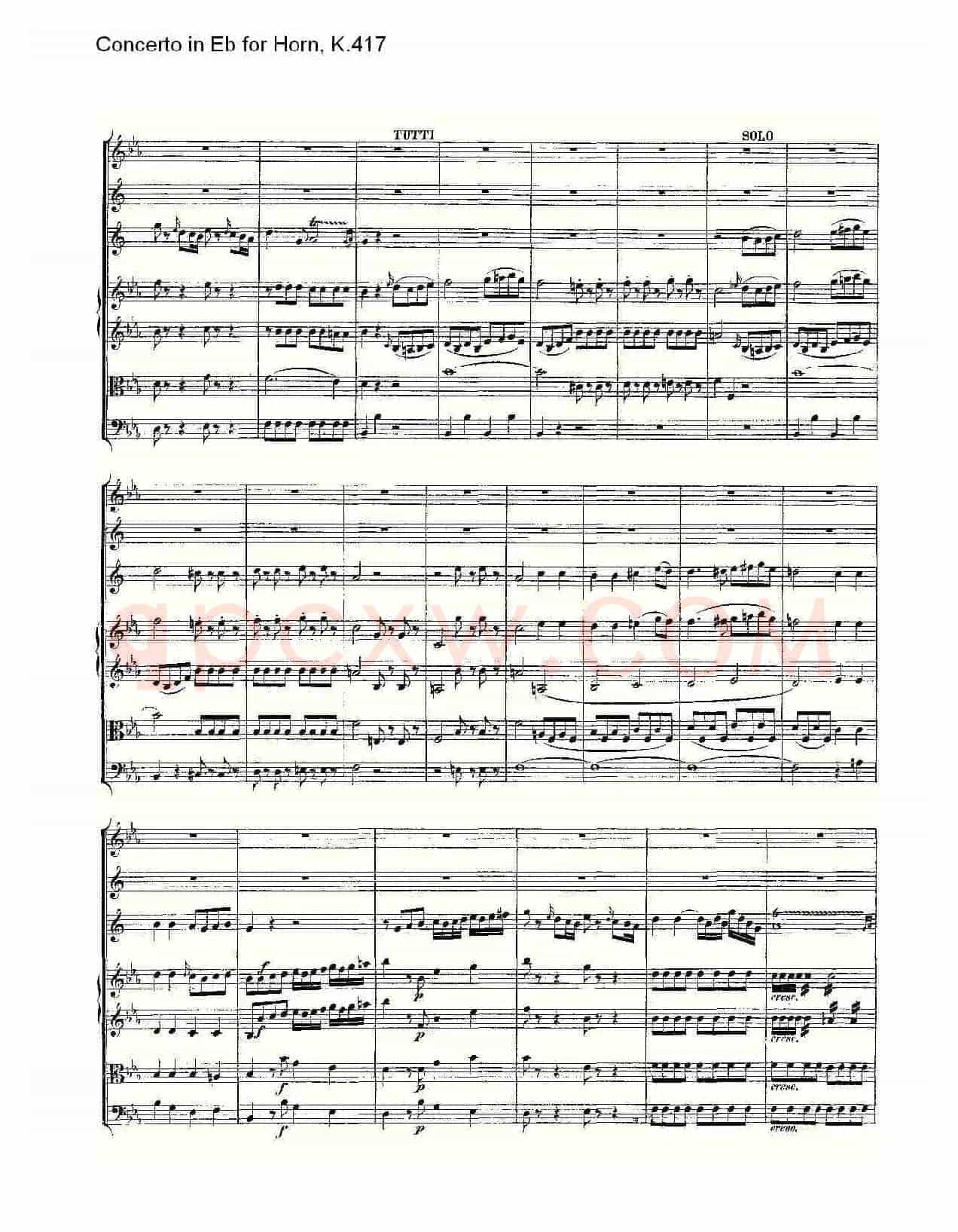 Concerto in Eb for Horn, K.417(Eb调法国号协奏曲, K.417)