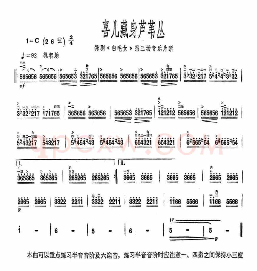 喜儿藏身芦苇丛（舞剧《白毛女》第三场音乐片断）