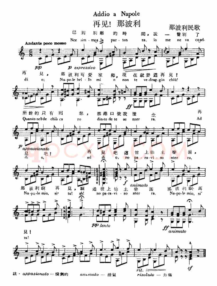 西班牙吉他独奏曲：再见！那波利