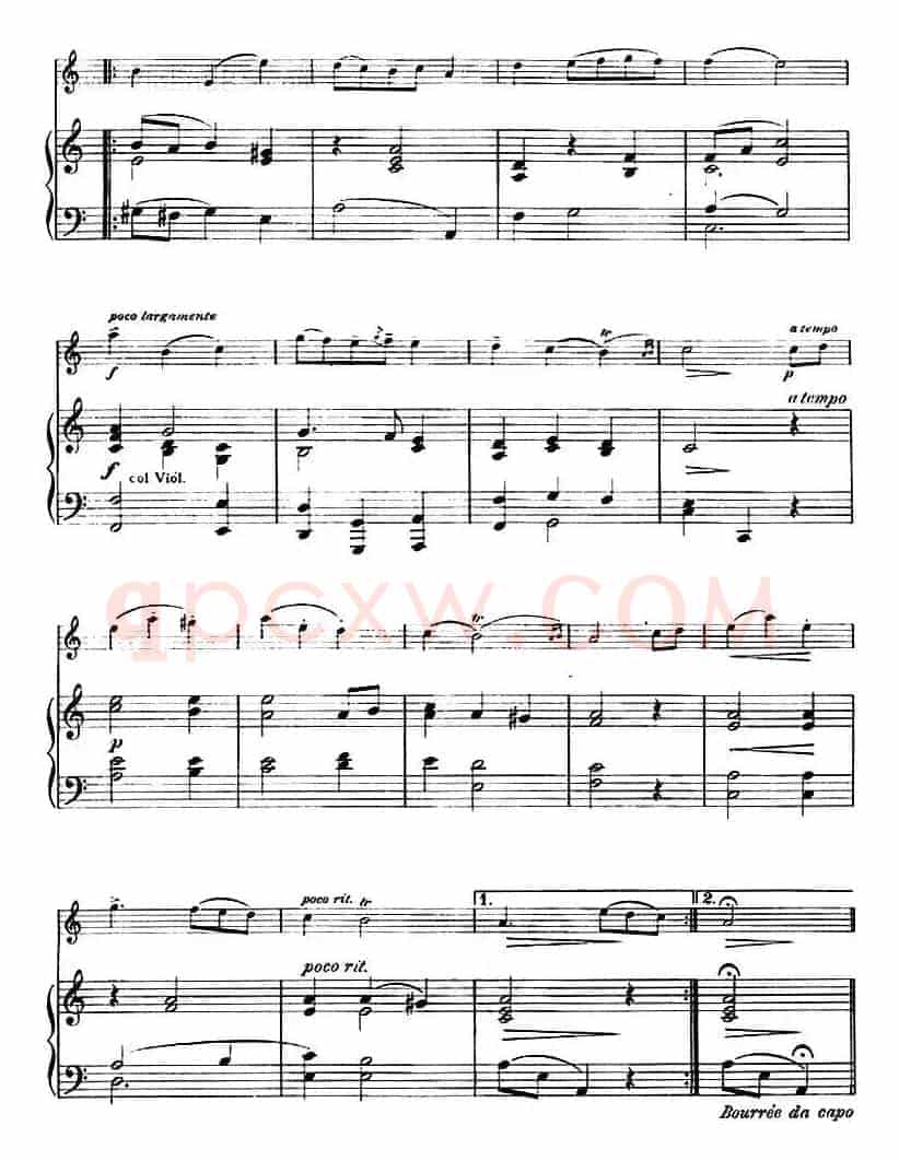 两首舞曲（布列舞曲、小步舞曲、小提琴+钢琴伴奏）