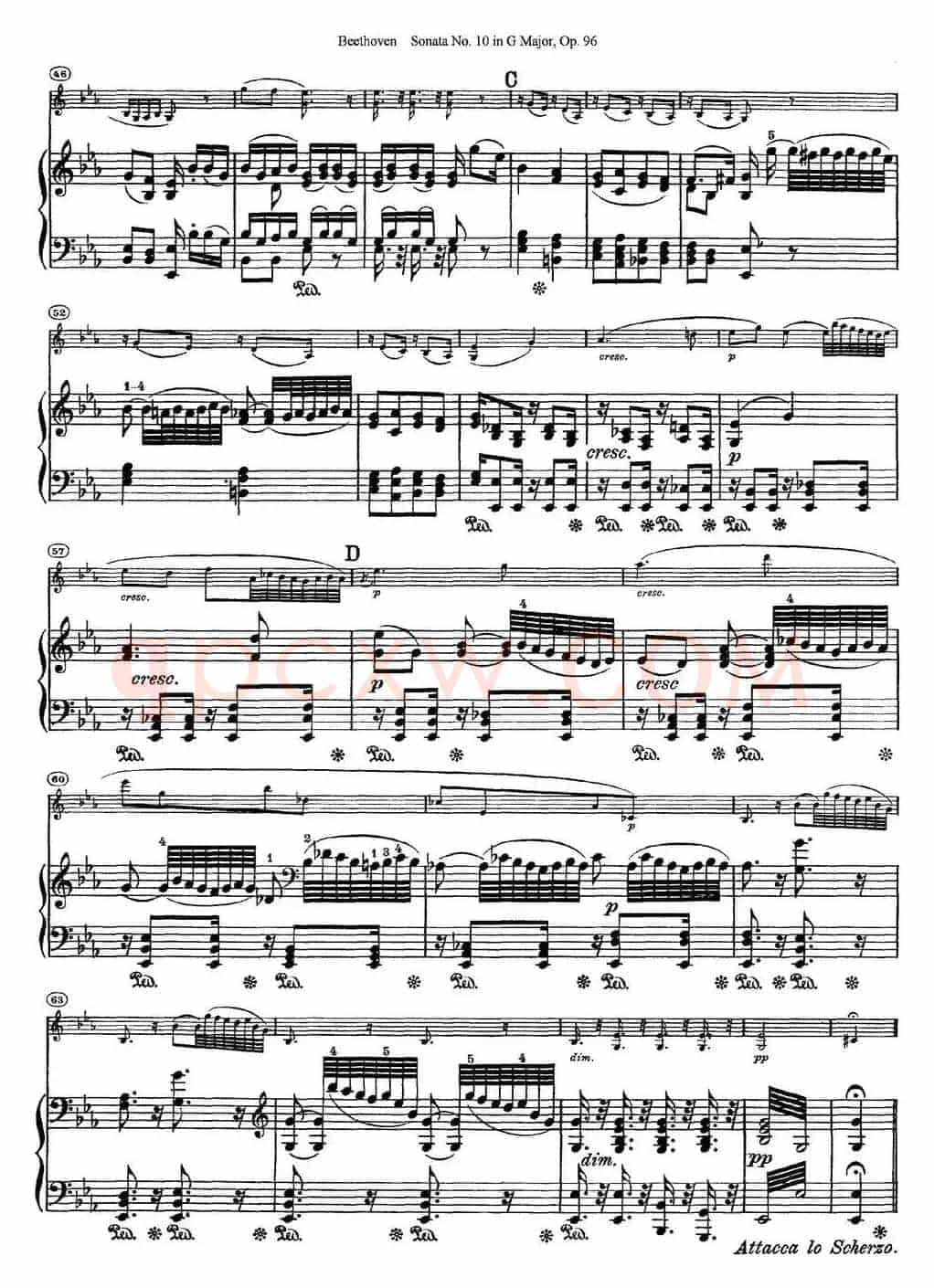 Violin Sonata No.10 in G Major Op.96（小提琴+钢琴伴奏）