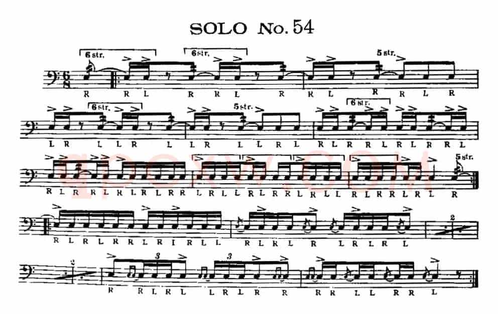 美国军鼓 SOLO No.51-55（爵士鼓谱）