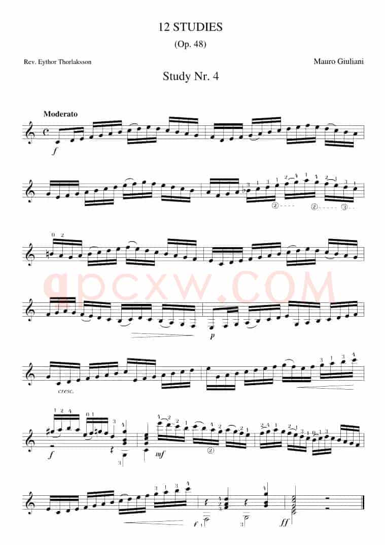 Mauro Giuliani《12 Studies,Op.48》（STUDY 4）