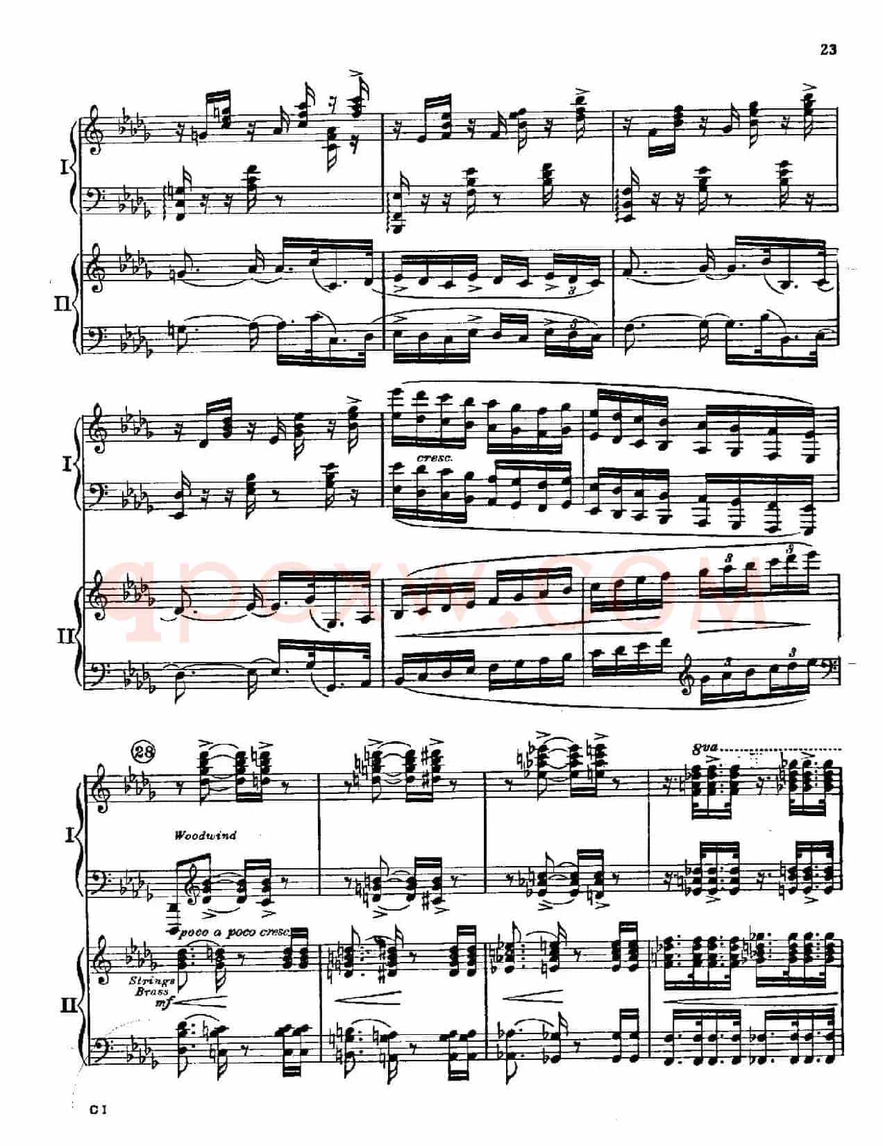 F大调爵士钢琴协奏曲（美版双钢琴原谱 P21—30）