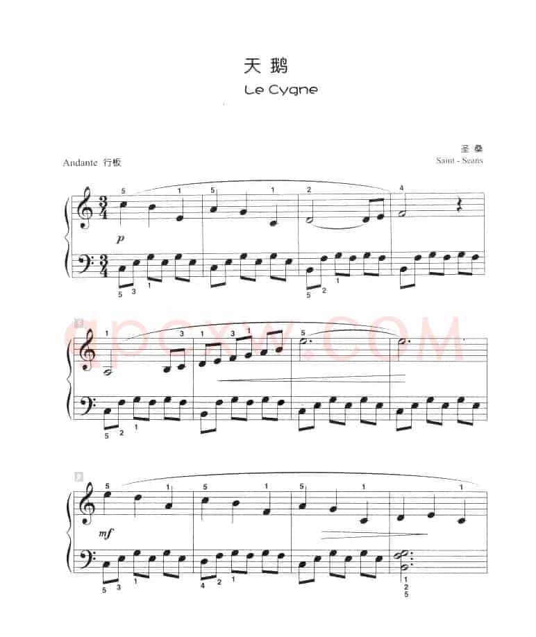 天鹅（儿童古典钢琴小品）