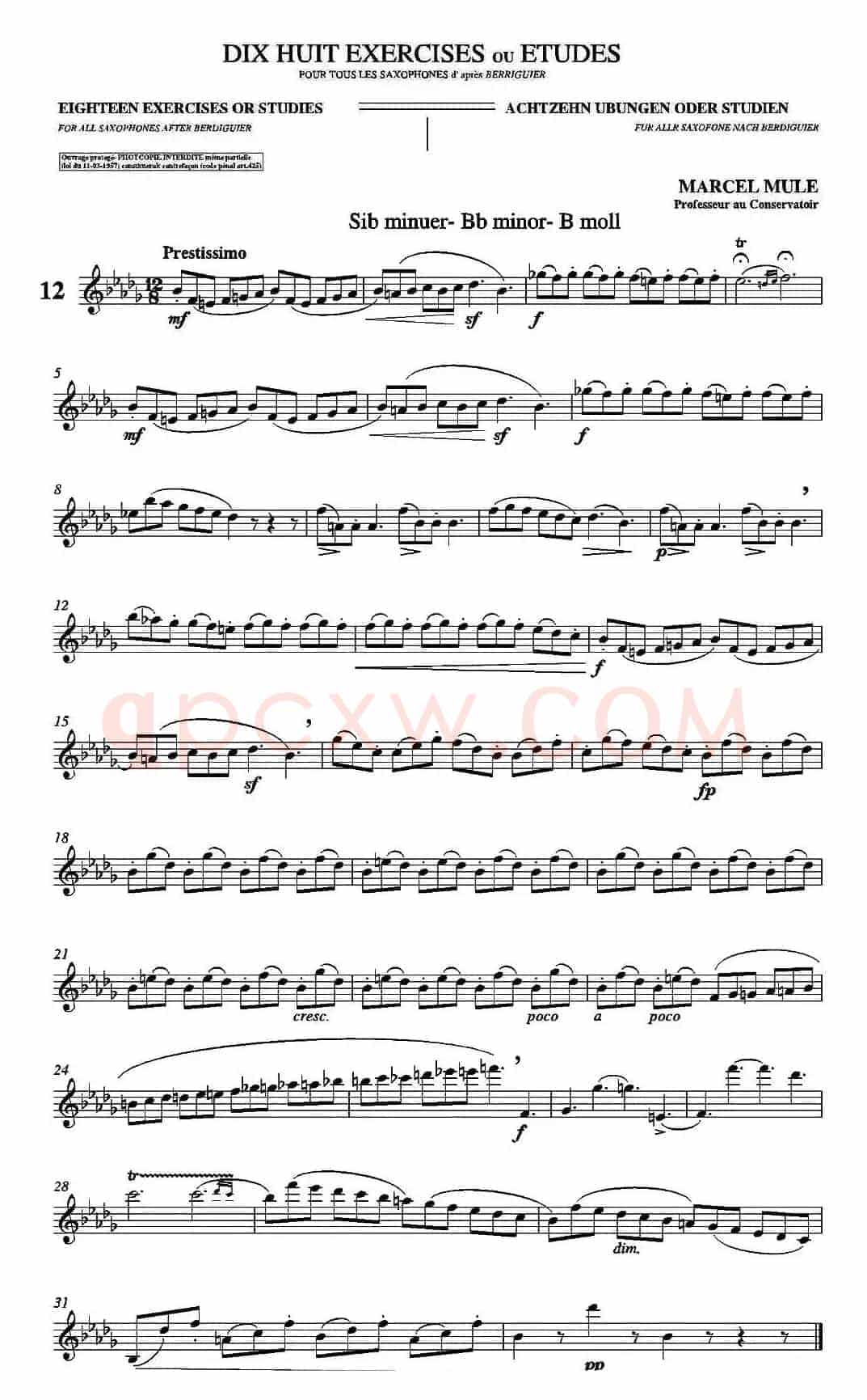 18 Exercicios ou Estudos de Marcel Mule - Enelruy Lira(马瑟·穆勒18首练习曲—12)
