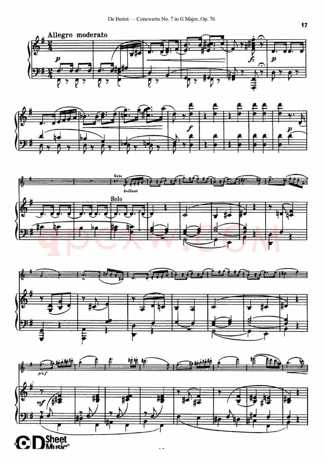 G大调第七协奏曲（Concerto No.7 in G Major）Op.76（小提琴+钢琴伴奏）