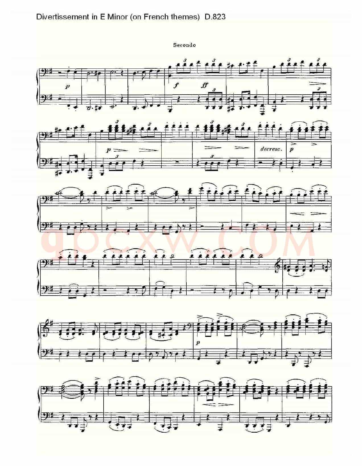 Divertissement in E Minor(on French themes)