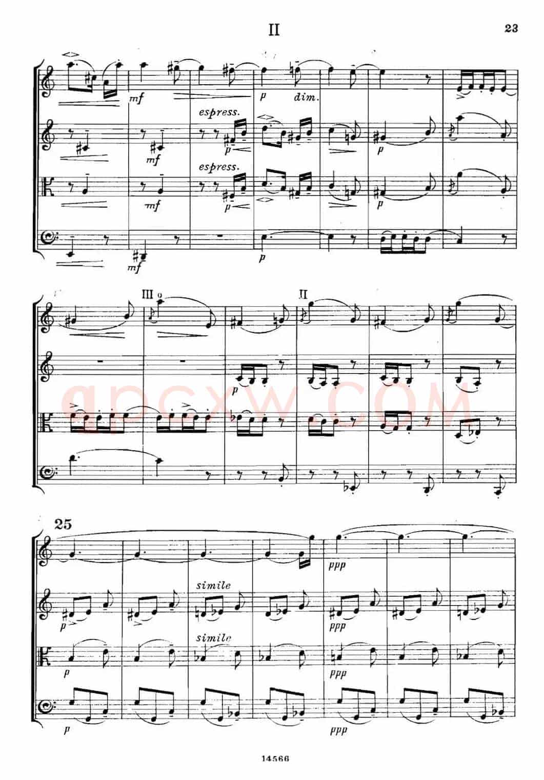 QUARTET Op.83(第二部分)(弦乐四重奏)