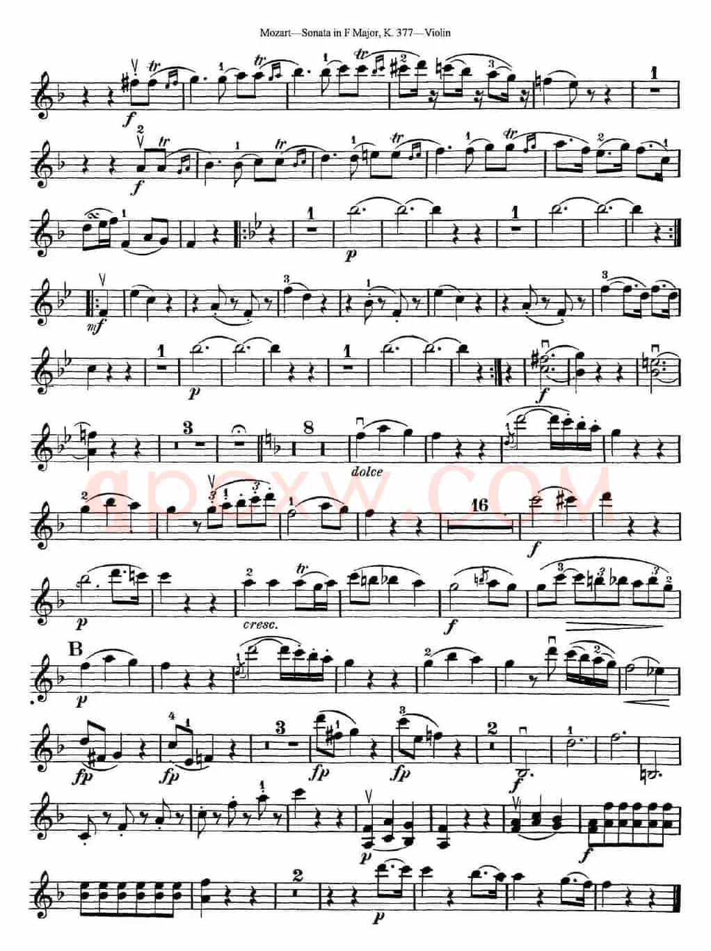 Violin Sonata in F Major K.377