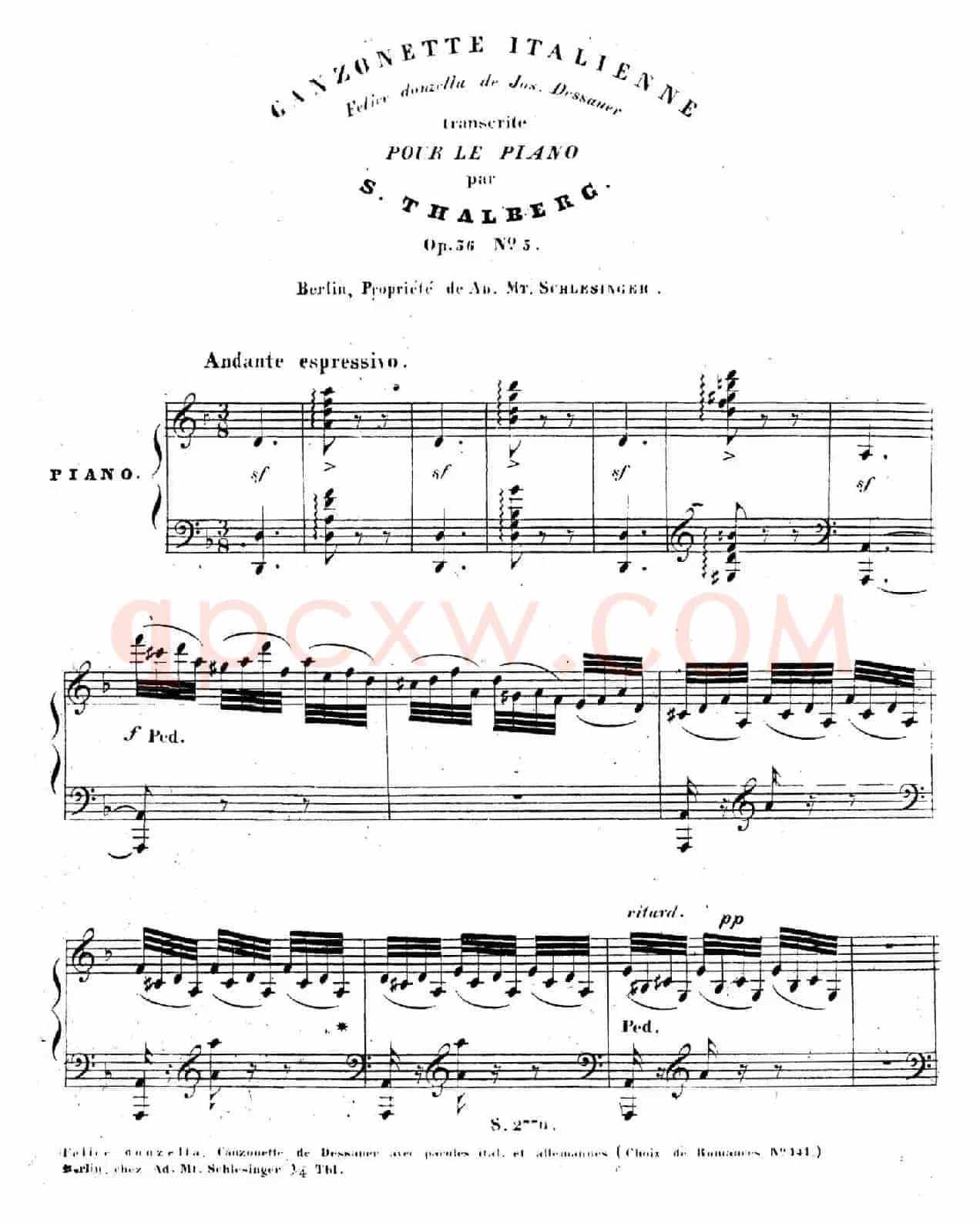 Canzonette Italienne Op.36-5(意大利小歌曲)