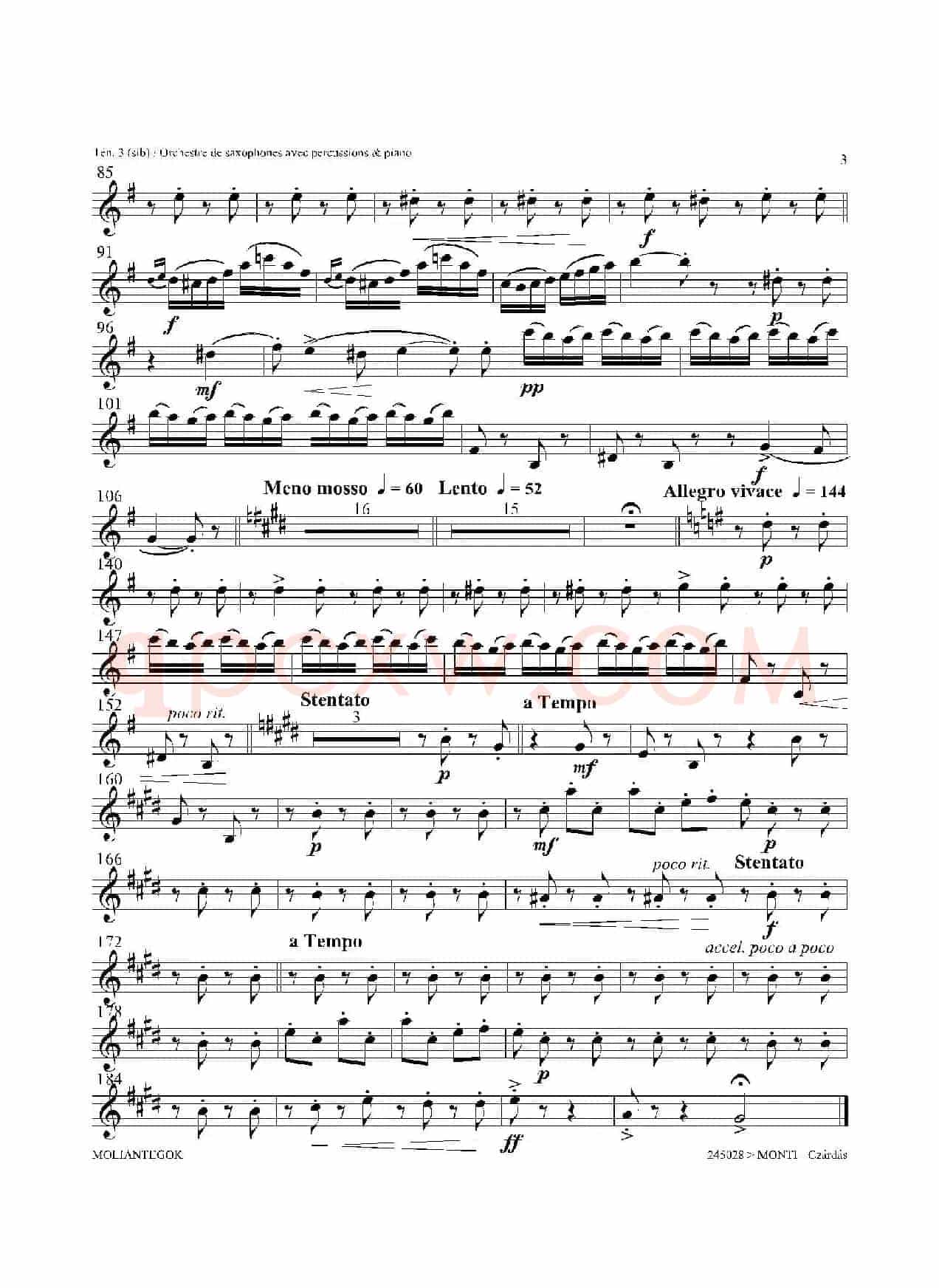 Czardas 查尔达斯（15重奏）（3支次中音萨克斯）
