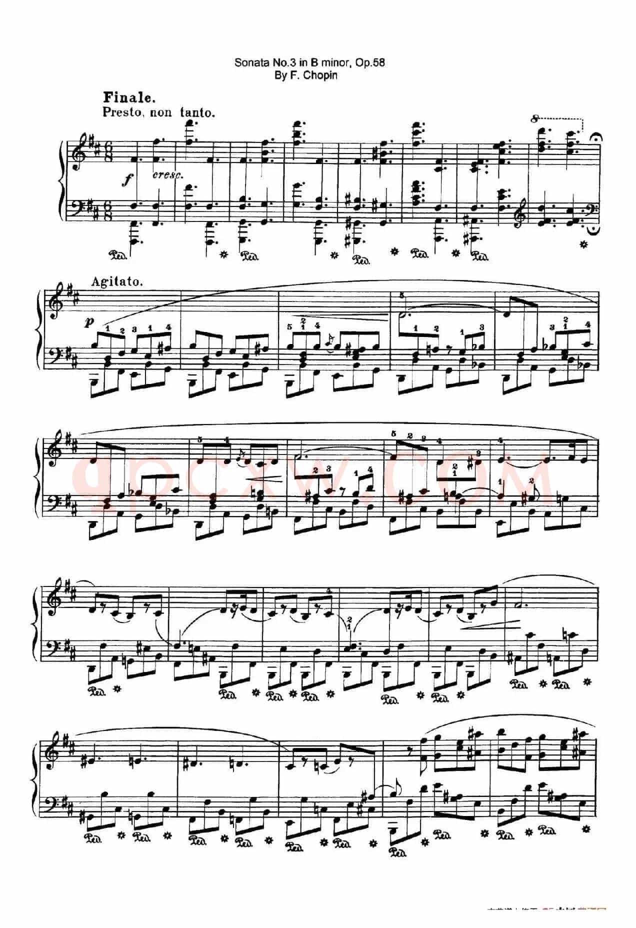 Piano Sonata No.3 in b Minor Op.58(b小调第三钢琴奏鸣曲·第四乐章)