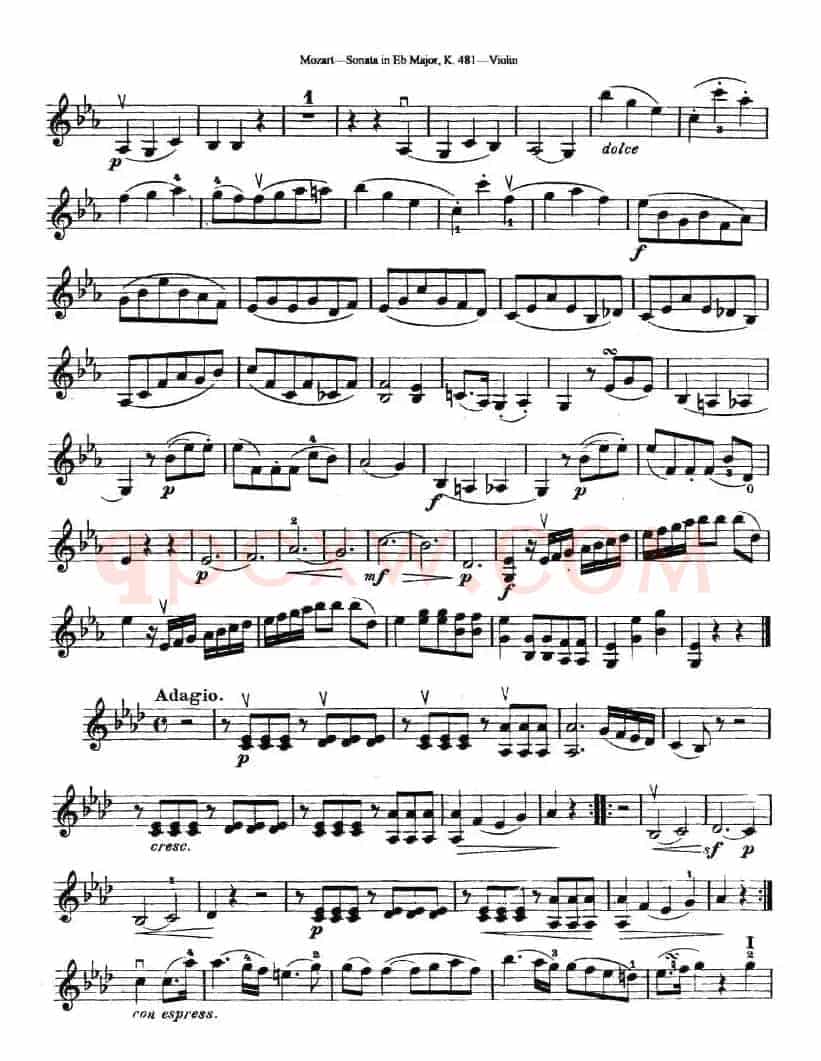Sonata in Eb Major K.481