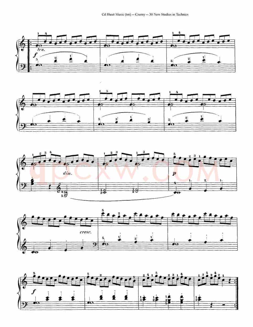 Czerny - 30 New Studies - 1（车尔尼Op849 - 30首练习曲）