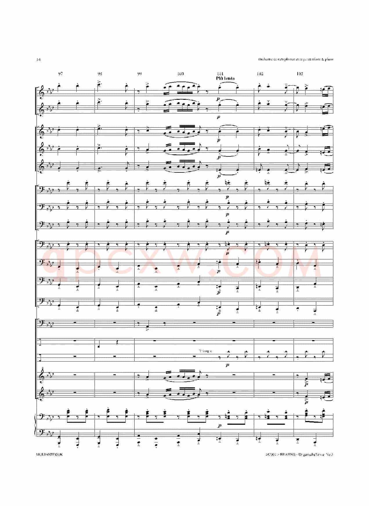 Ungarische Tnze No 5（十五重奏总谱）