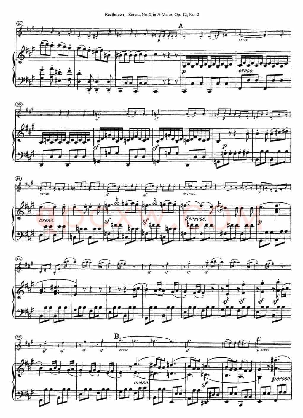 Violin Sonata No.2 in A Major Op.12 No.2（小提琴+钢琴伴奏）