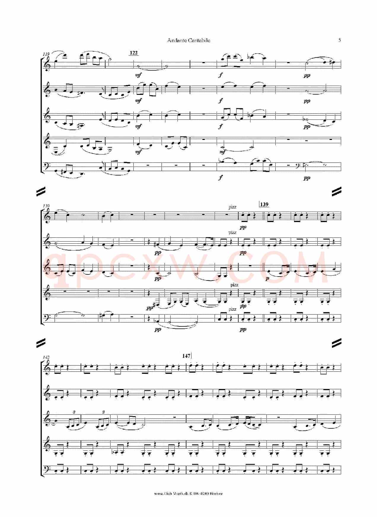 如歌的行板（Andante Cantabile）（五重奏）