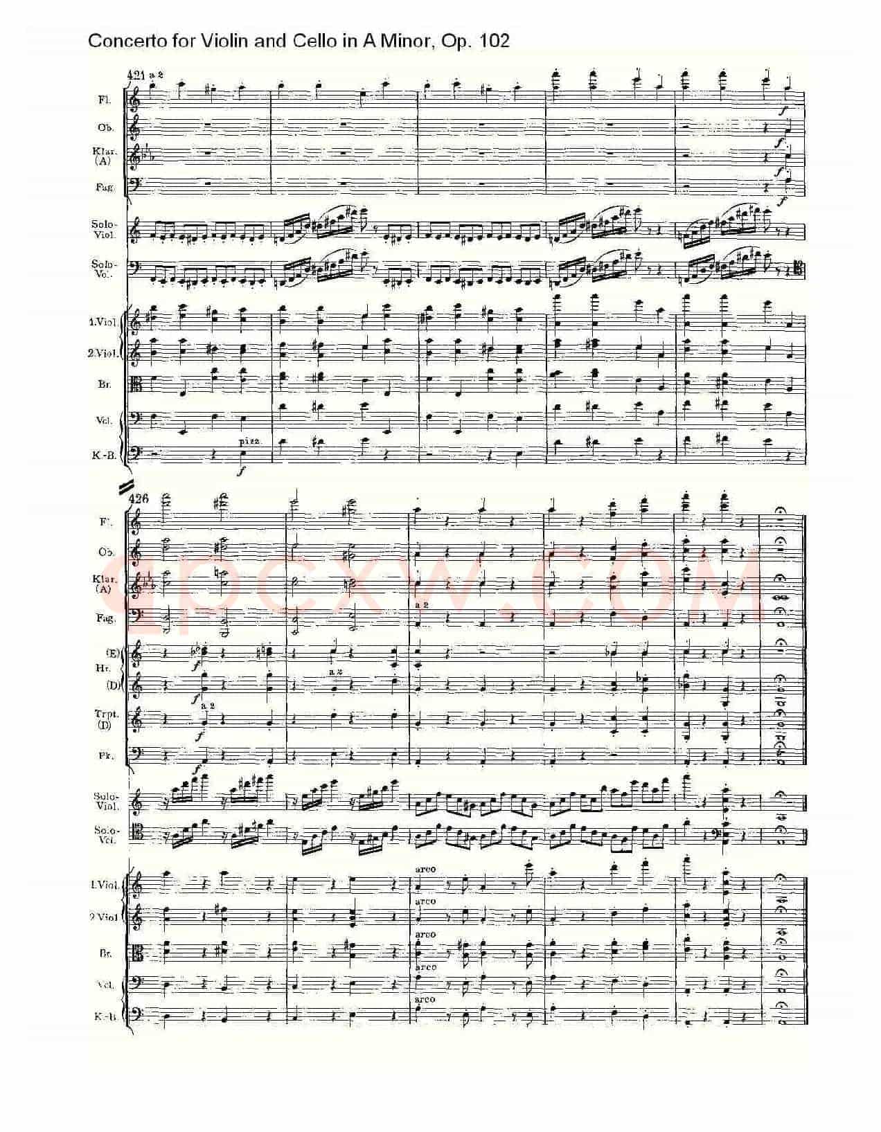 A小调小提琴与大提琴协奏曲, Op.102第一乐章