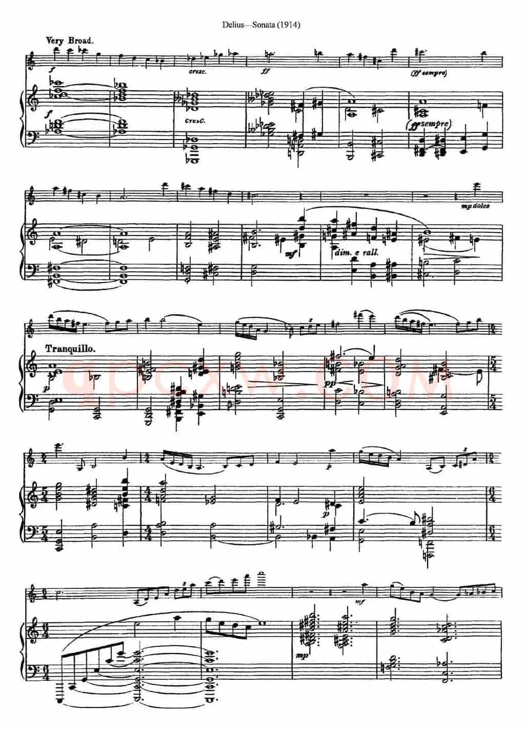 Delius Sonata（小提琴+钢琴伴奏）