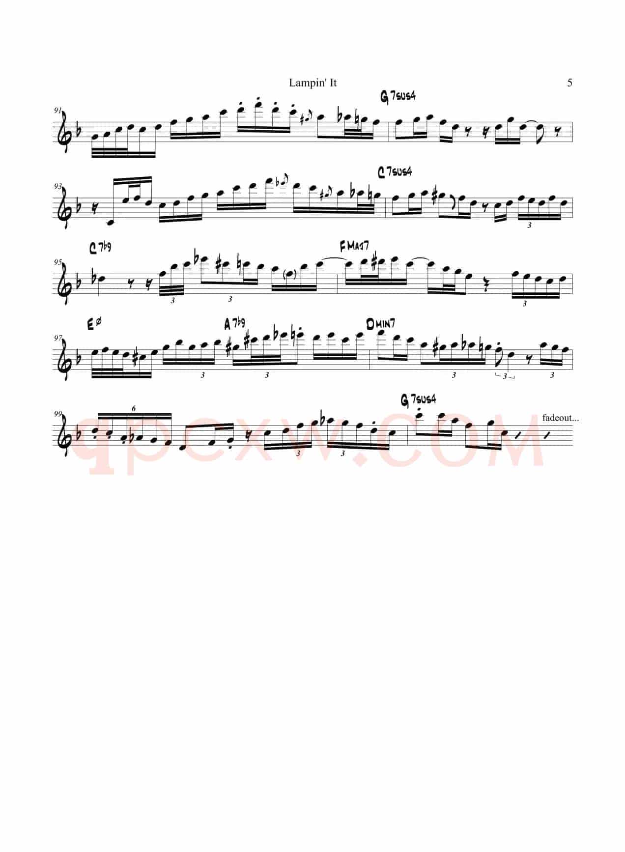 Lampin'It（次中音萨克斯）