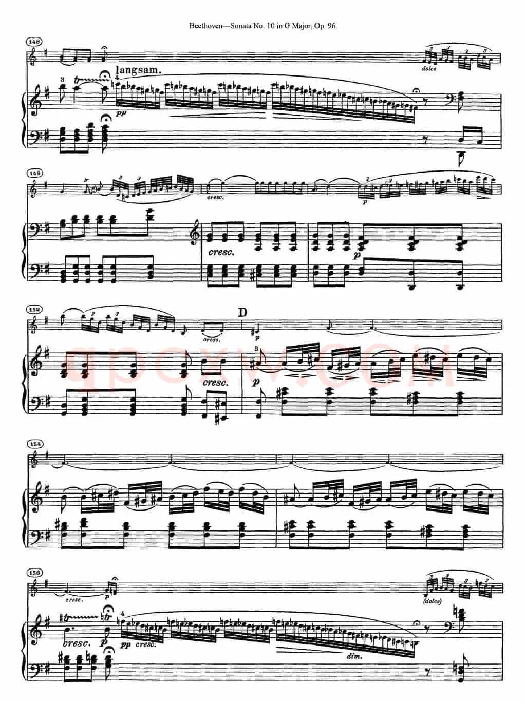 Violin Sonata No.10 in G Major Op.96（小提琴+钢琴伴奏）