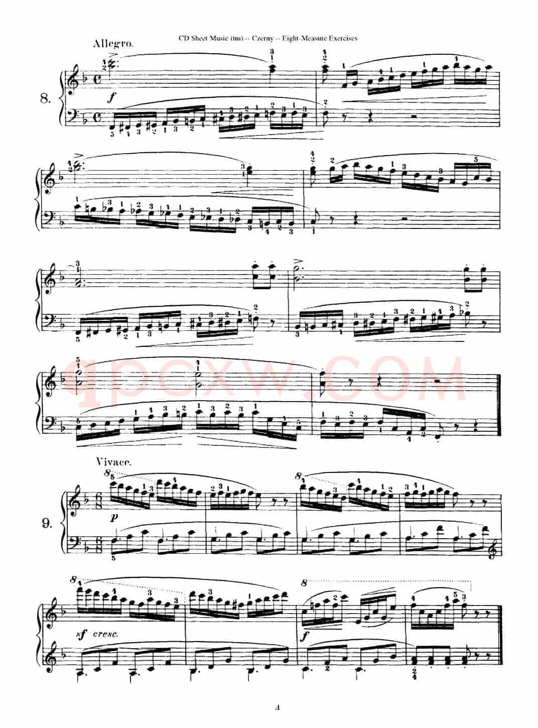 160 Eight- Measure Exercises.Op.821（车尔尼160首钢琴八小节练习曲（1——18））
