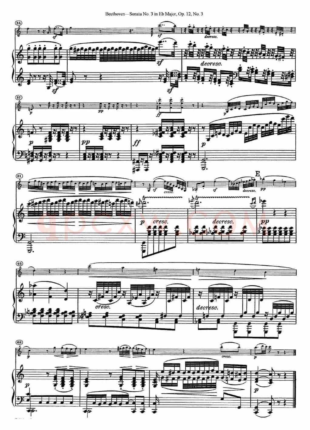 Violin Sonata No.3 in Eb Major Op.12 No.3（小提琴+钢琴伴奏）
