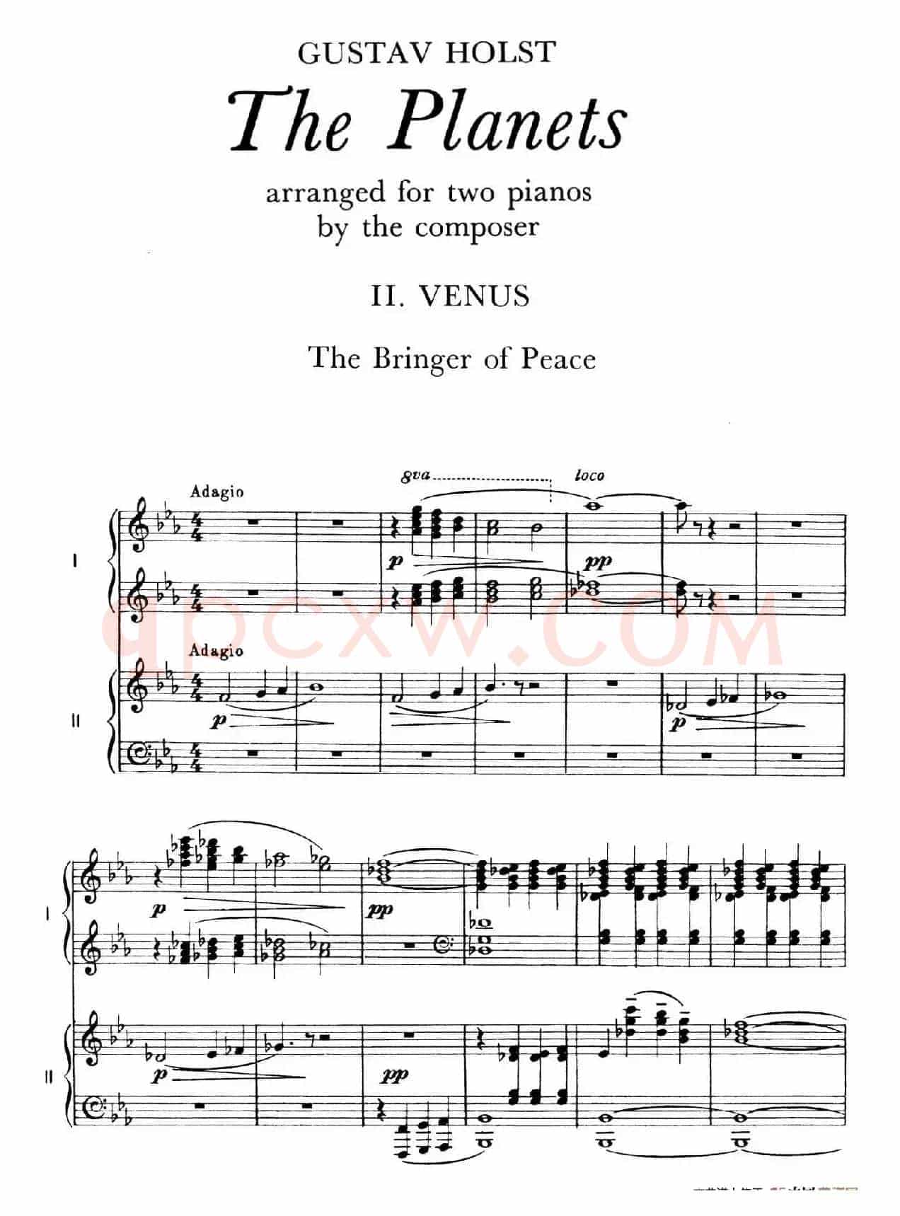 The Planets Op.32(双钢琴)(行星·第二乐章 金星—和平使者)