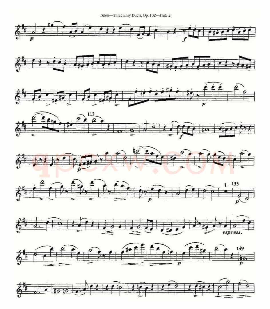 Three Easy Duets,Op.102 之第二长笛（三首简易重奏曲作品102号）