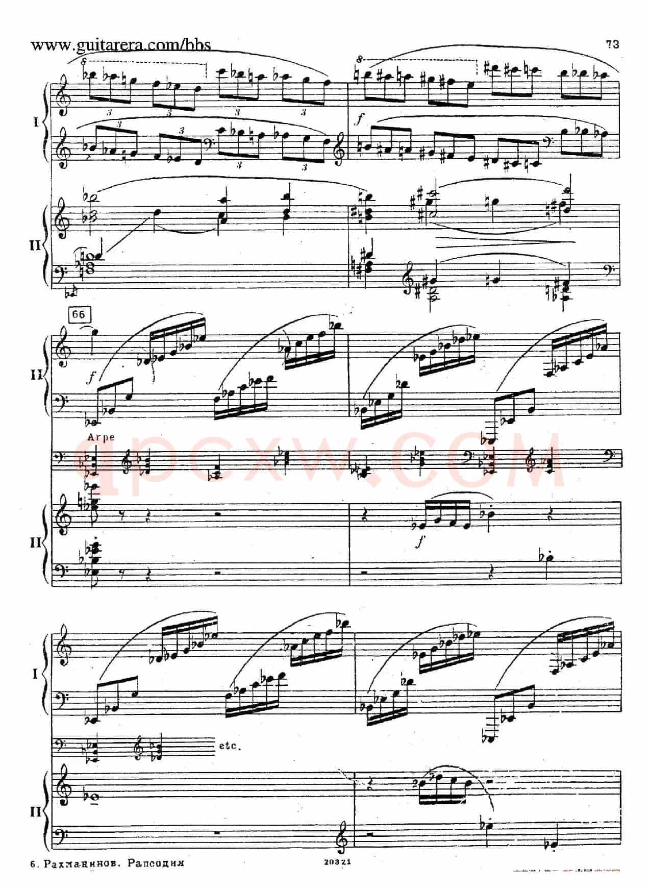 Rhapsody On A Theme Of Paganini Op.43(帕格尼尼主题狂想曲·双钢琴)(P61——87)