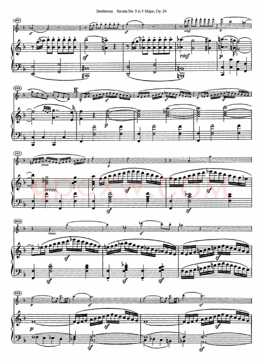 Violin Sonata No.5 in F Major Op.24（小提琴+钢琴伴奏）
