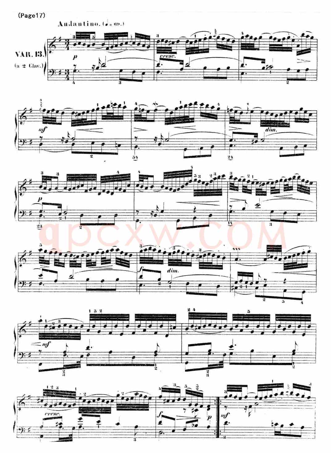 哥德堡变奏曲 巴赫 Goldberg Variationen BWV988