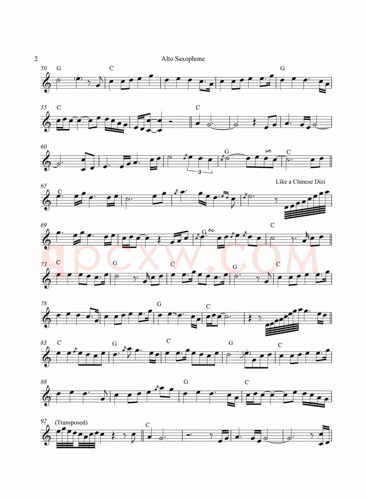 Jasmine Flower（中音萨克斯）