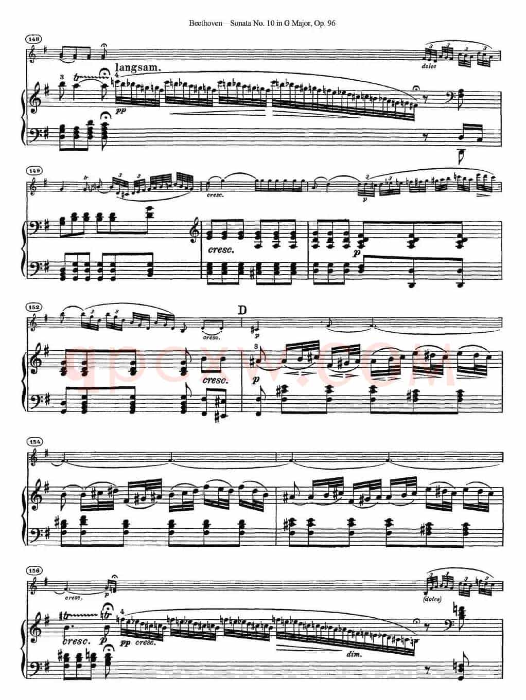 Violin Sonata No.10 in G Major Op.96（小提琴+钢琴伴奏）