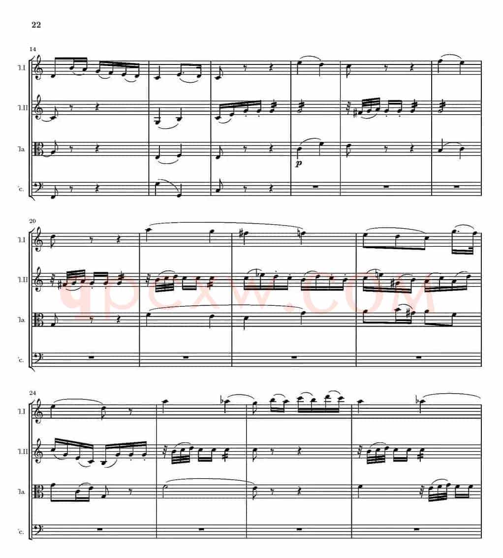 String Quartet nr.18 in E minor（E小调弦乐四重奏、P16-30）
