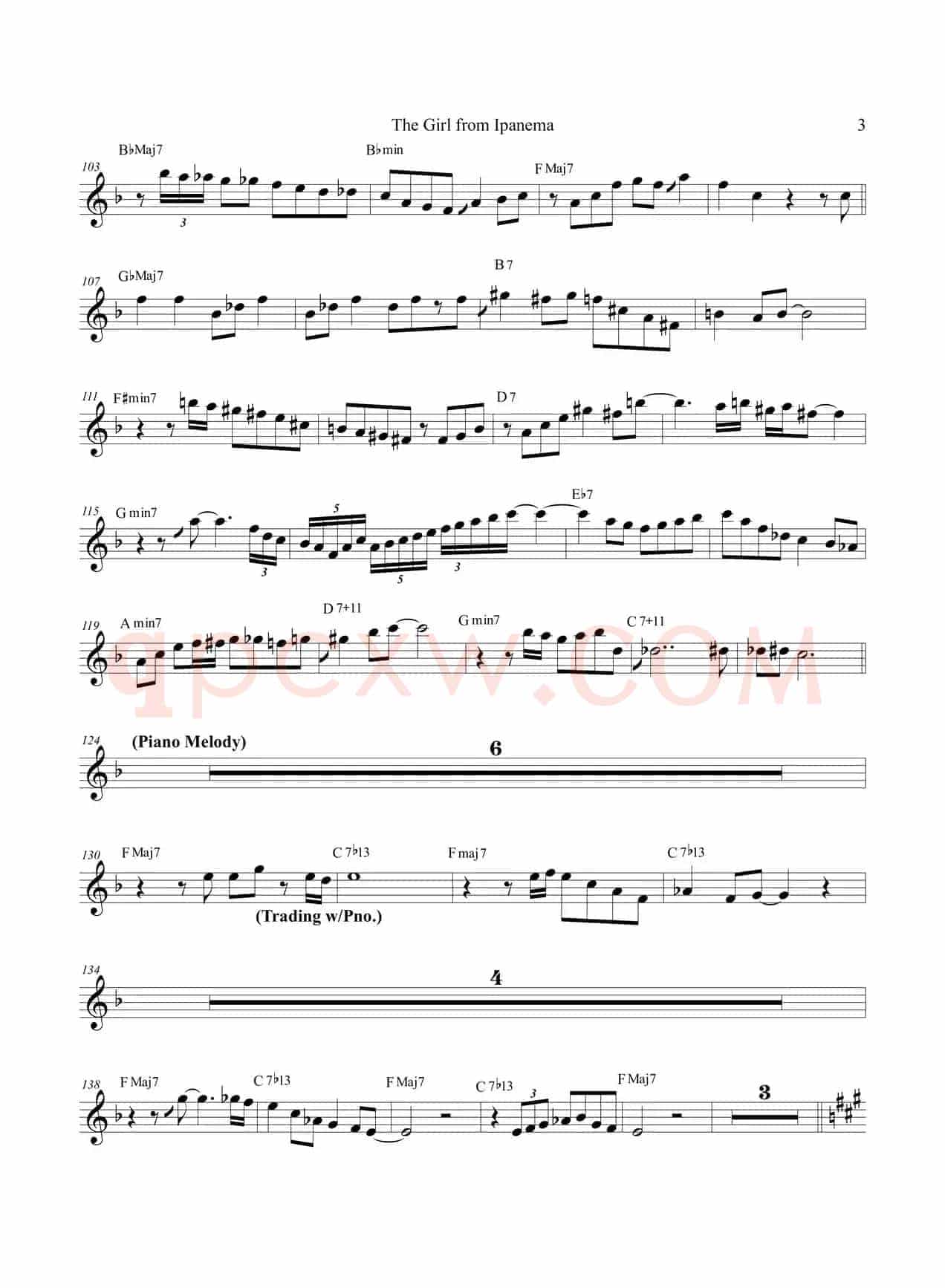 Girl FromIpanema（次中音萨克斯）