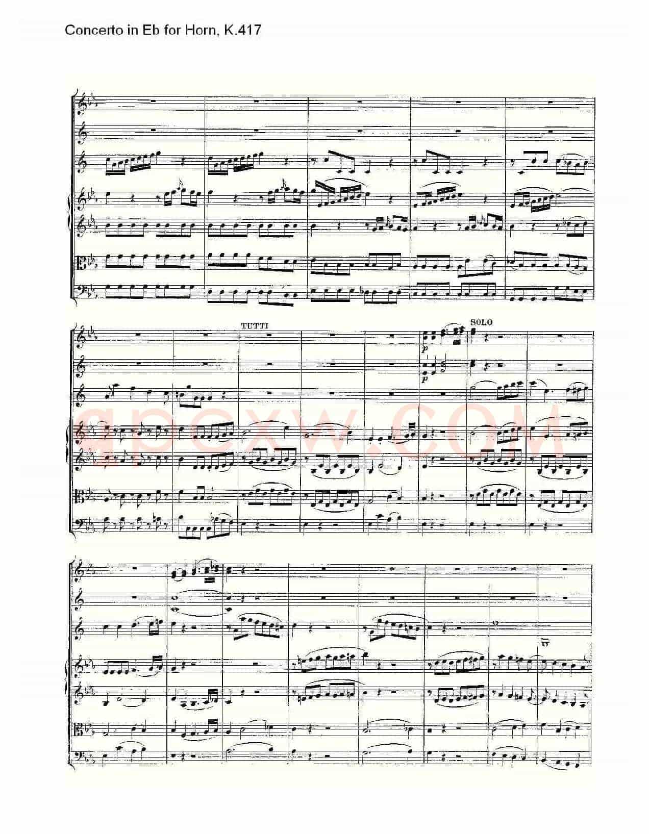 Concerto in Eb for Horn, K.417(Eb调法国号协奏曲, K.417)