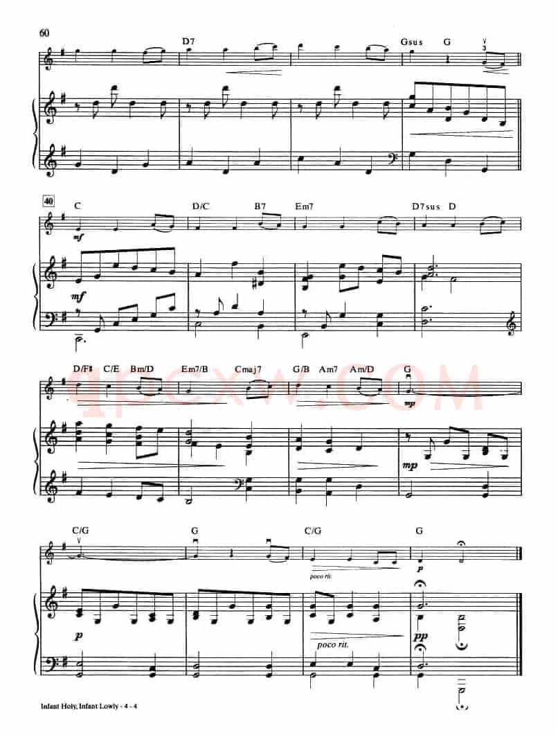 INFANT HOLY, INFANT LOWLY(钢琴伴奏谱)