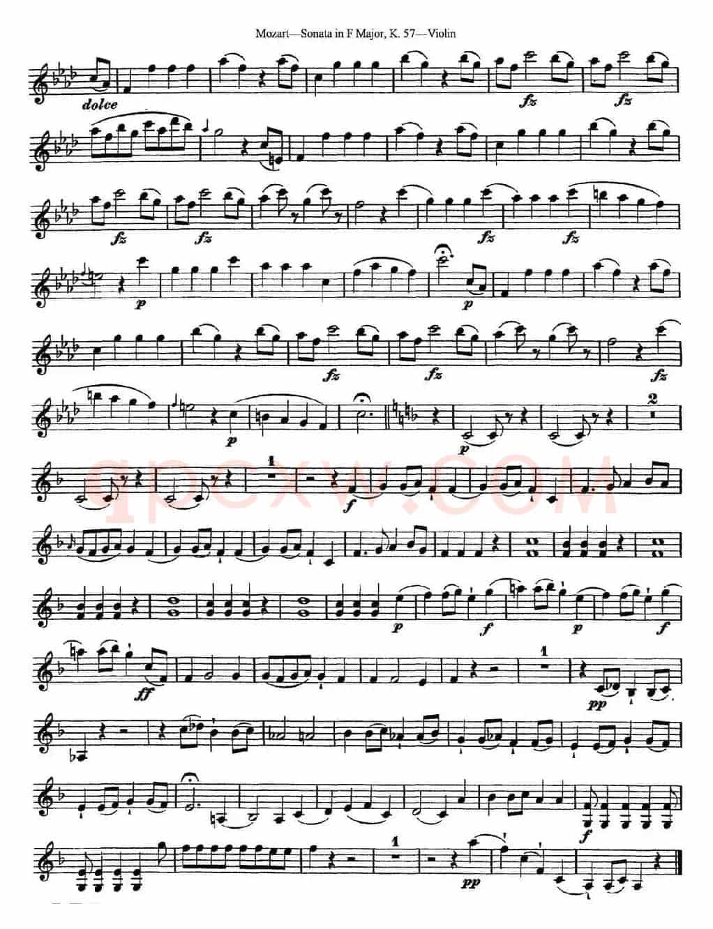 Violin Sonata in F Major K.357