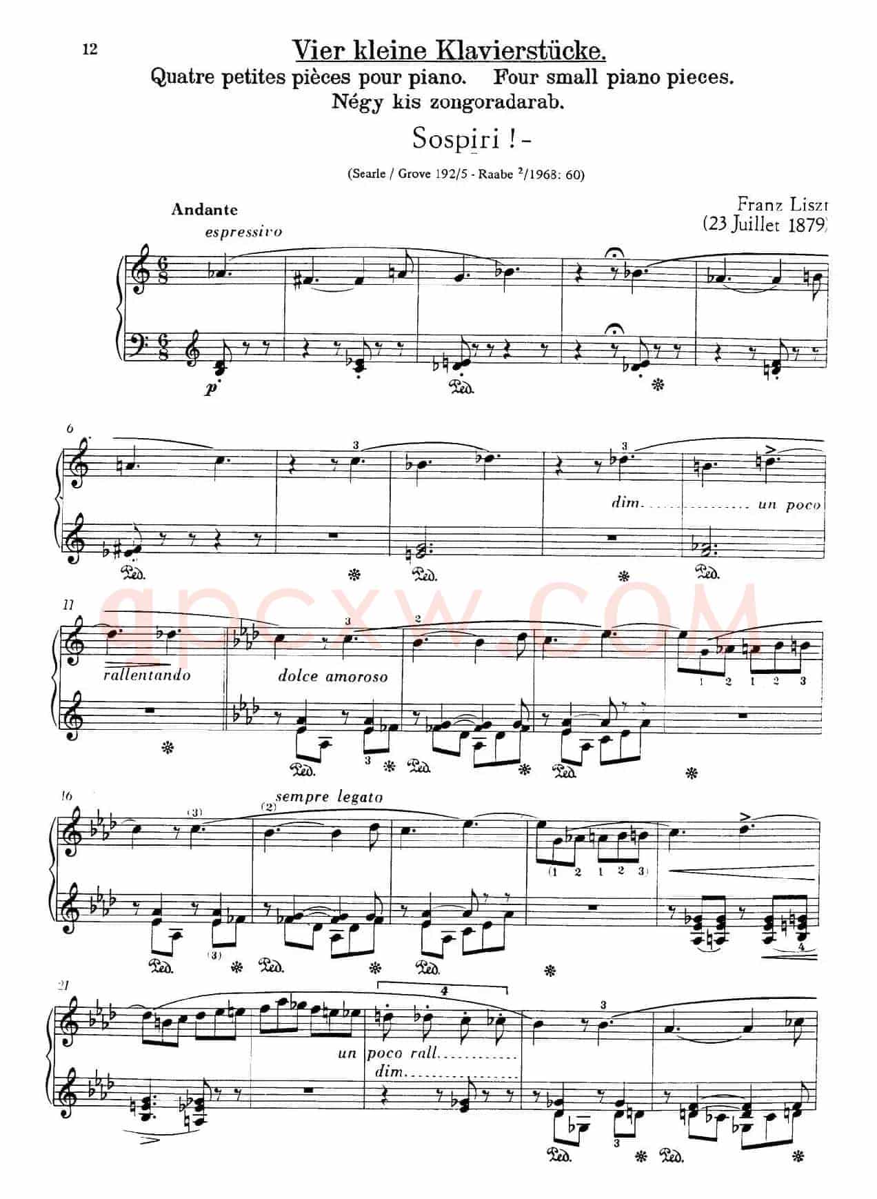5 Klavierstücke S.192（5首钢琴小品·Ⅴ）
