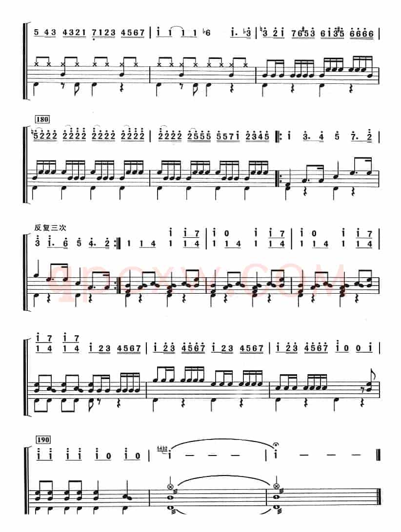 鲁斯兰与柳德米拉序曲（架子鼓、主旋律+鼓谱）