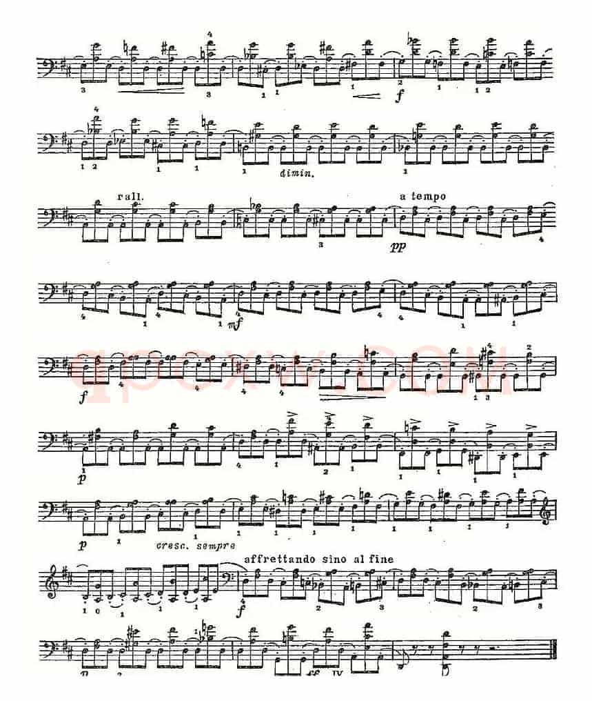 PIATTI 12 Caprices 之9（大提琴）