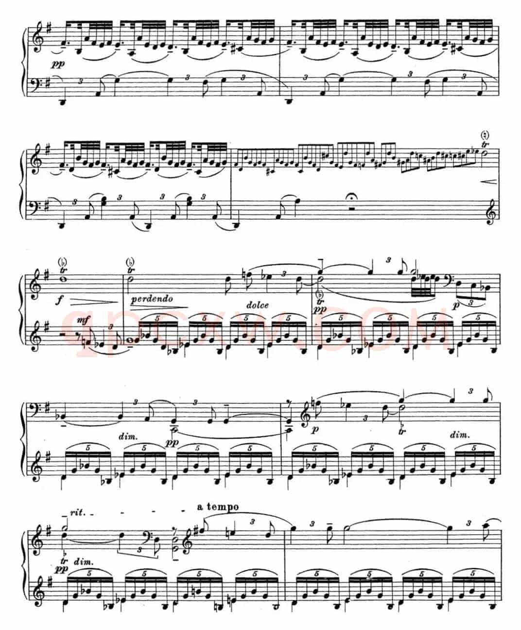 拉赫玛尼诺夫 钢琴前奏曲16 G大调 Op.32 No.5