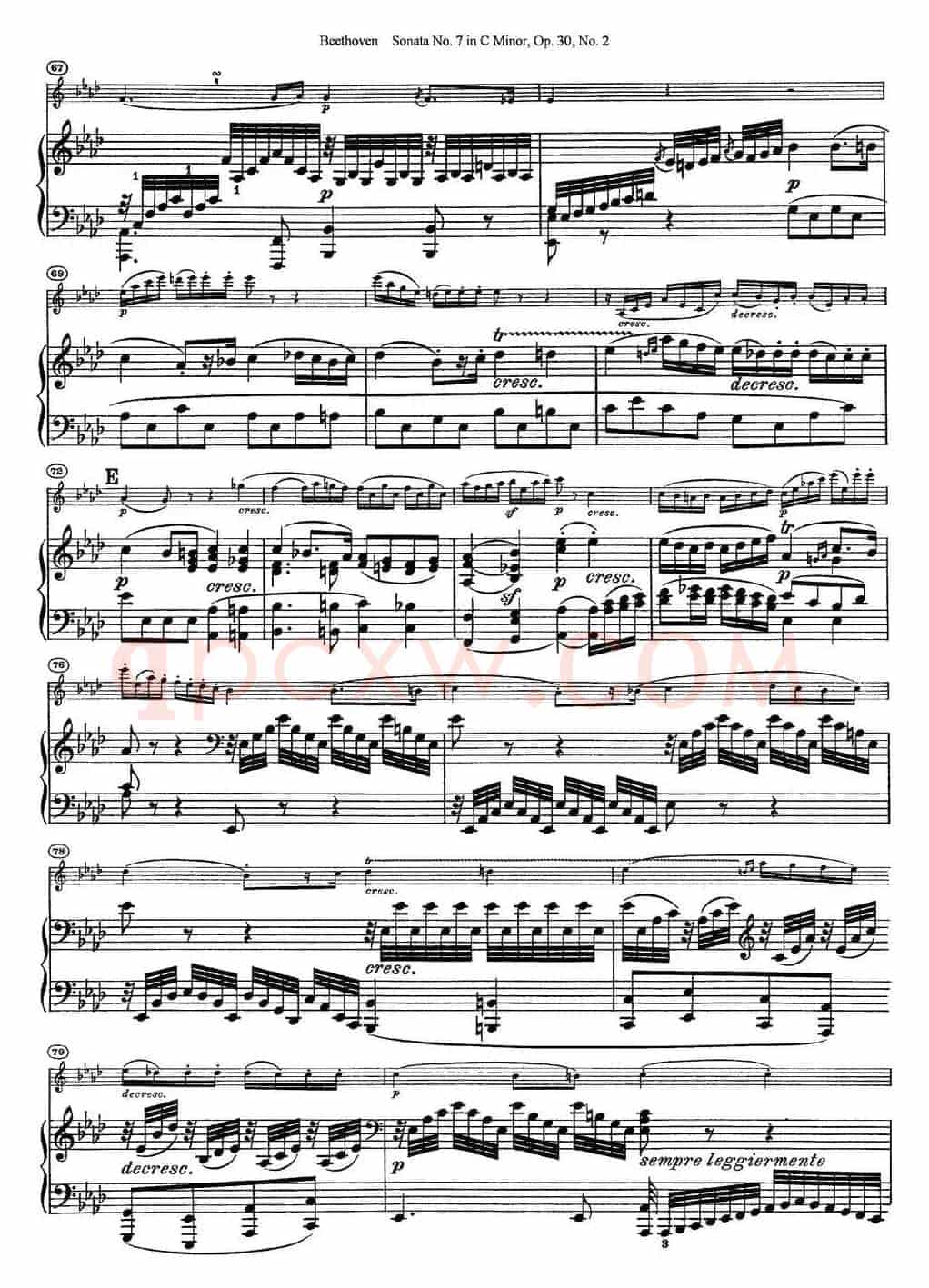 Violin Sonata No.7 in C Minor Op.30 No.2（小提琴+钢琴伴奏）