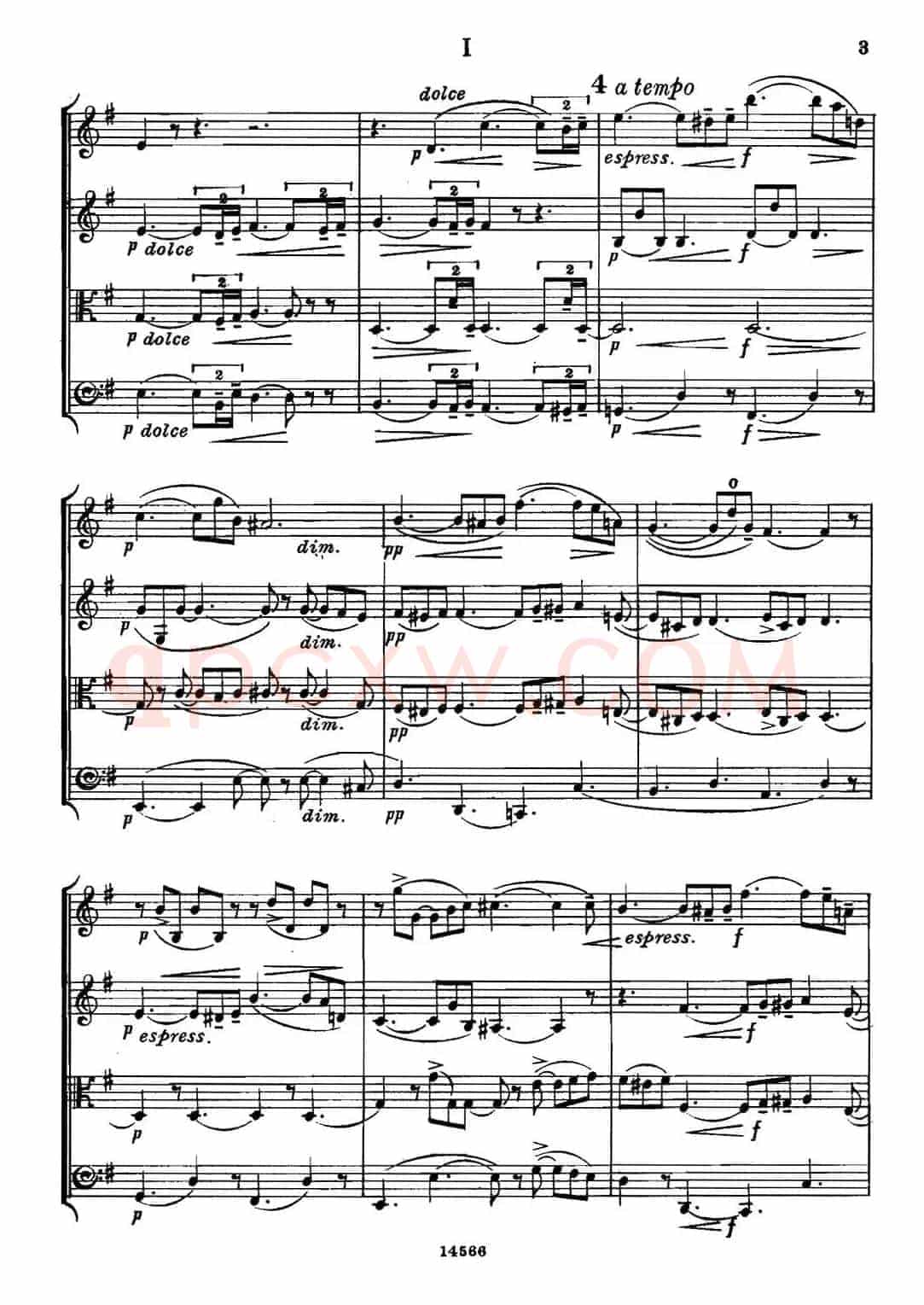 QUARTET Op.83(第一部分)(弦乐四重奏)