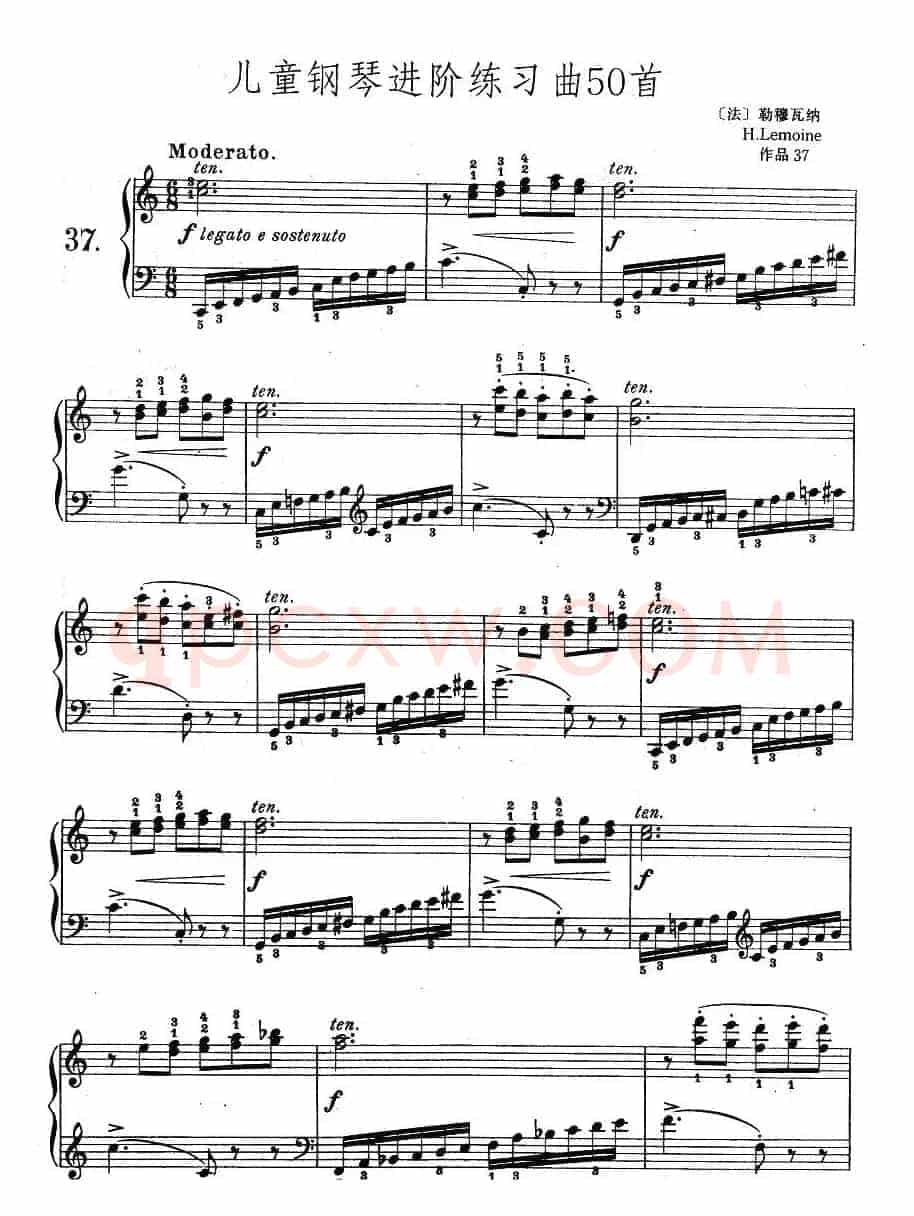 儿童钢琴进阶练习曲50首之37