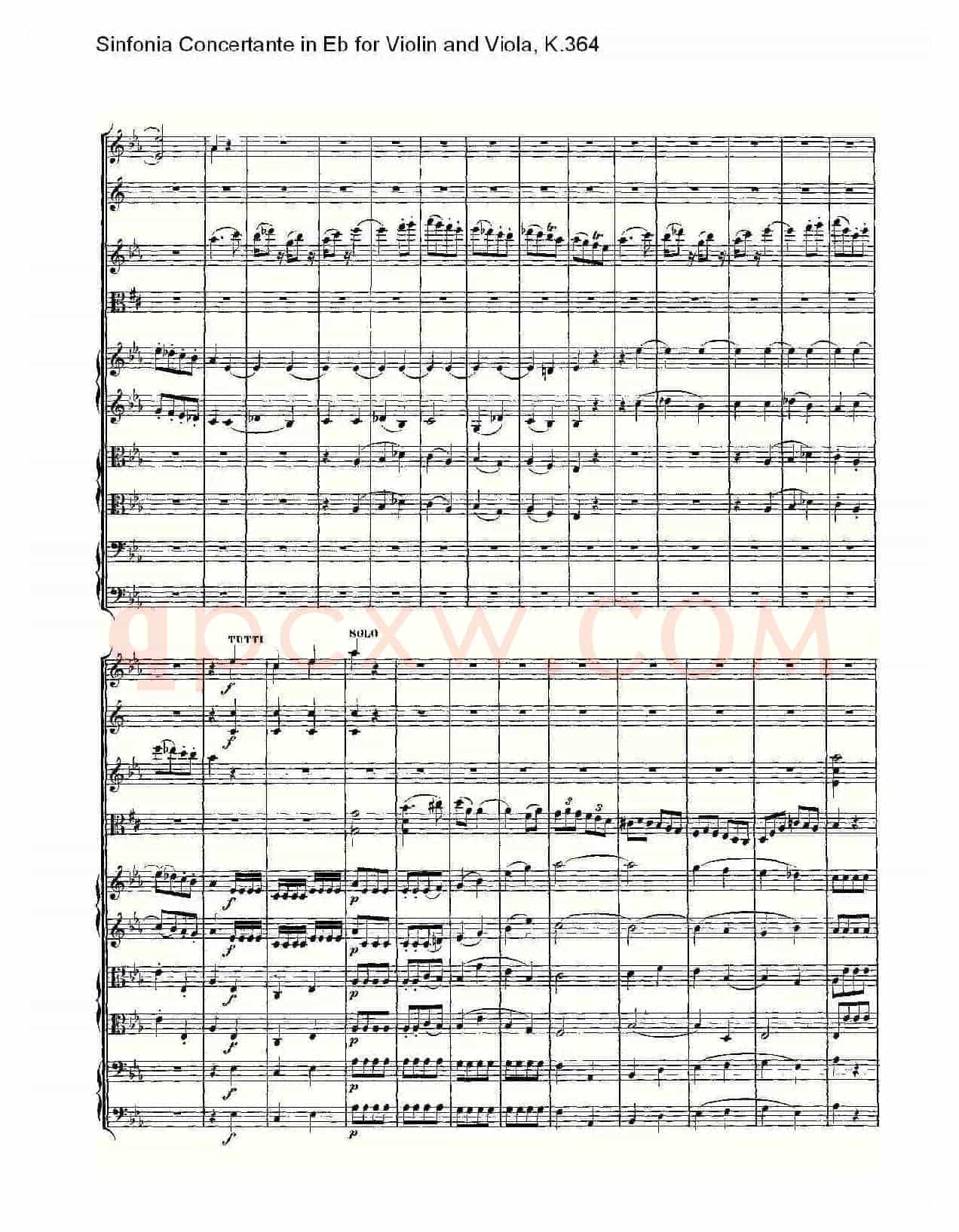 Eb调小提琴与中提琴炫技序曲, K.364(二)
