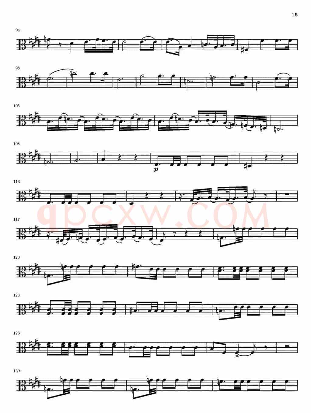 String Quartet nr.18 in E minor（E小调弦乐四重奏）（中提琴分谱）